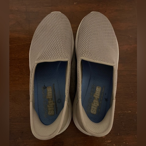 Skechers Slip-ins GO WALK FLEX Relish Sneaker Shoe Taupe Mesh Sz 9.5 - Picture 2 of 7